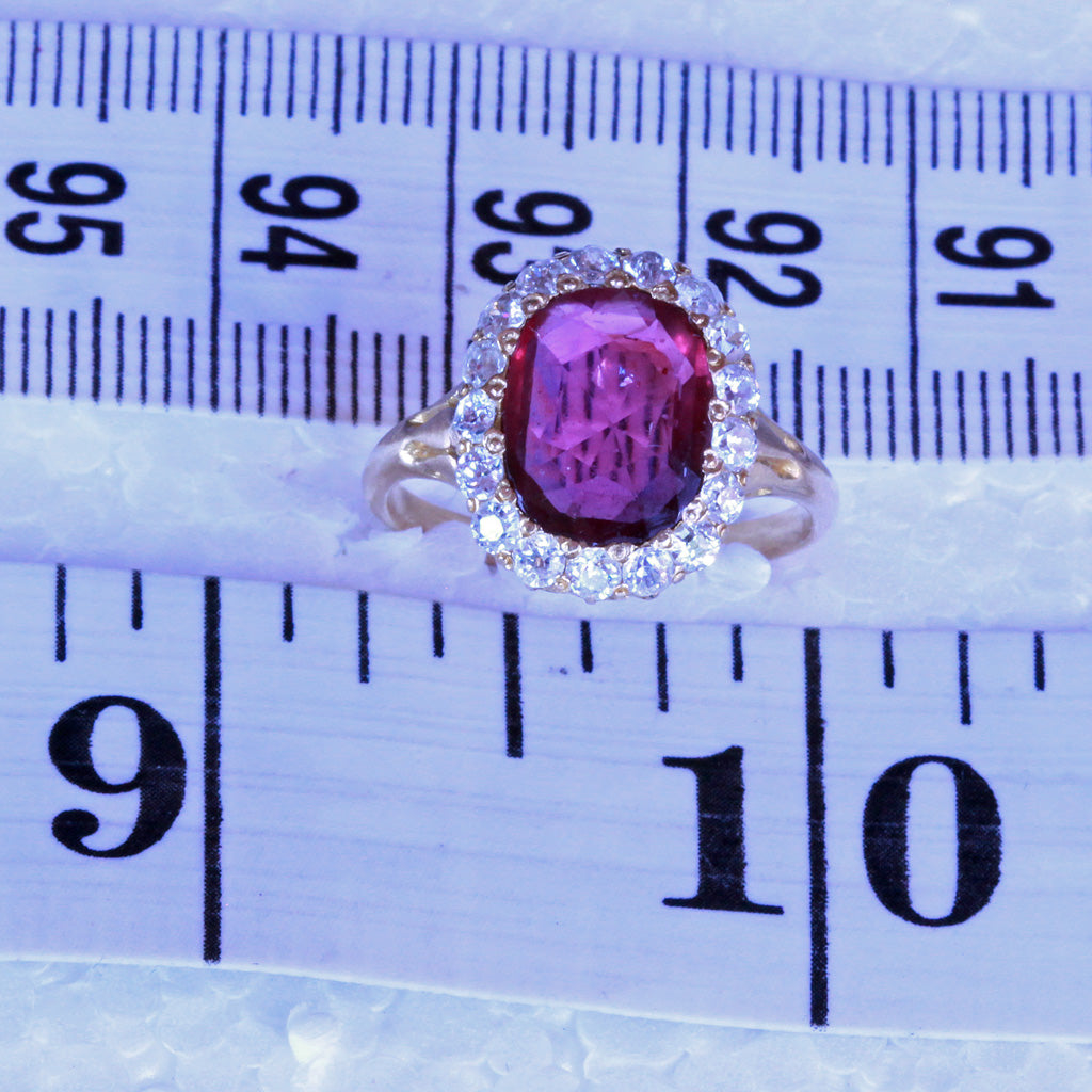 Antique Edwardian ring 2.7ct ruby no heat cushion cut diamonds gold Cert (7260)