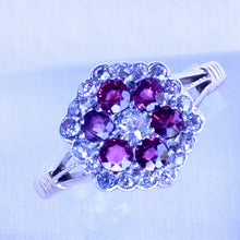 Antique Victorian Edwardian ring 18k gold diamond ruby flower appraisal (7270)