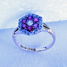 Antique Victorian Edwardian ring 18k gold diamond ruby flower appraisal (7270)