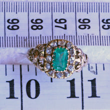 Antique Victorian ring 14k gold emerald diamonds unisex w appraisal (7288)