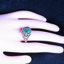 Antique Victorian ring 14k gold emerald diamonds unisex w appraisal (7288)