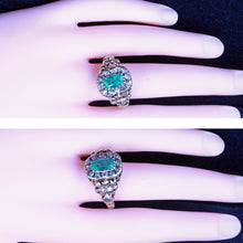 Antique Victorian ring 14k gold emerald diamonds unisex w appraisal (7288)