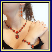 Antique Edwardian Fire Opal Set Necklace Bracelet Earrings Royal Warrant (5977)