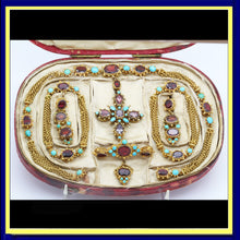 Georgian Victorian Set Earrings Necklace Bracelets 2 Pendants Brooch (6112)