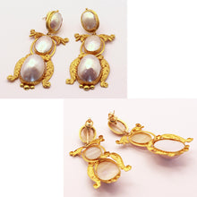 Antique Georgian Set Earrings Necklace Brooch Gold Coque de Perle Bride (7162)