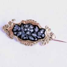 Antique earrings brooch jewelry parure set diamonds gold enamel French (7235)