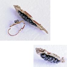 Antique earrings brooch jewelry parure set diamonds gold enamel French (7235)