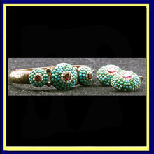 Antique Victorian earrings bangle jewelry set gold turquoise garnet pearl (7289)