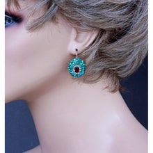 Antique Victorian earrings bangle jewelry set gold turquoise garnet pearl (7289)