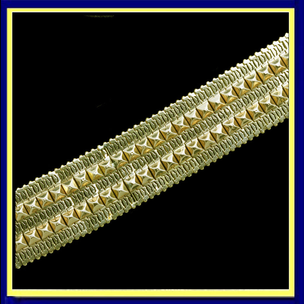 Bracelet Antique Bangle  French Victorian Wide Flat 18k Gold (4713)