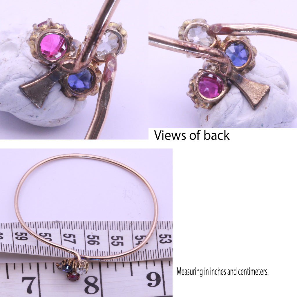 Antique Bracelet Diamonds Ruby Sapphire Gold Carlo Guiliano Box Appraisal (3483)