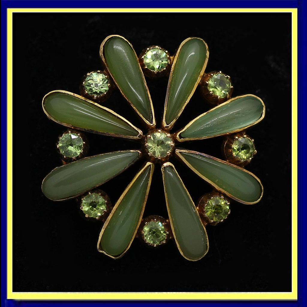 Carlo Arthur Giuliano antique brooch gold demantoid garnet jade
