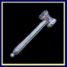 antique Victorian pique gold inlaid brooch hammer gavel