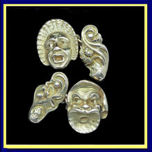 antique cufflinks art nouveau man woman gold masks French