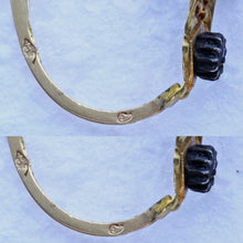 Antique Georgian Empire poissarde earrings 18k gold, enamel, gems French (3372)