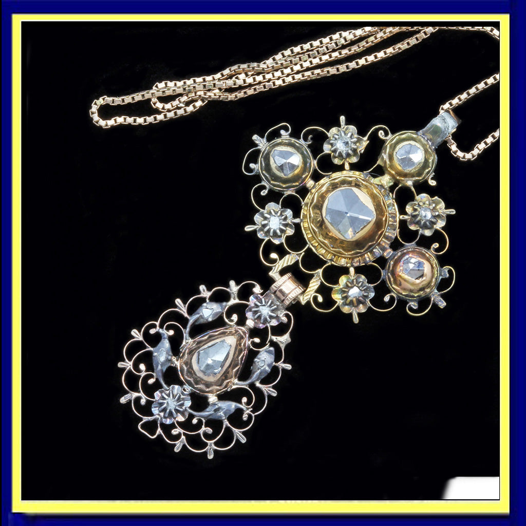 Georgian necklace pendant diamonds