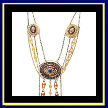 antique georgian necklace french normandy gold enamel paste  en esclavage