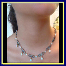 antique Victorian opal diamond necklace gold