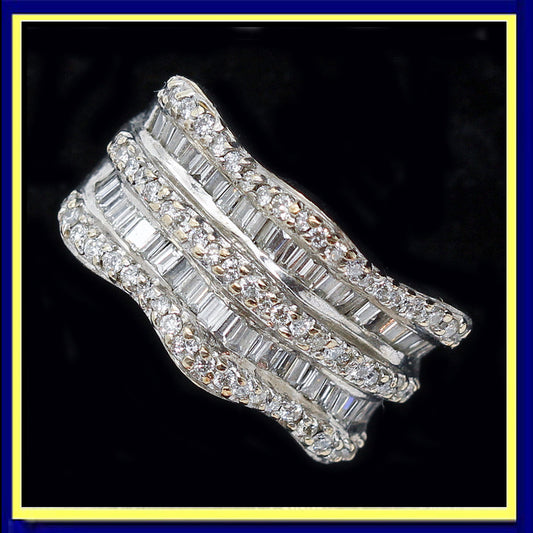 ring white gold diamonds wedding band estate jewelry
