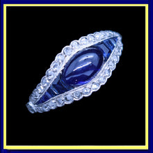 Antique vintage ring Art Deco platinum sapphires diamonds