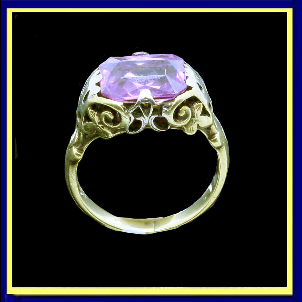 antique Arts & Crafts Art Nouveau ring gold amethyst