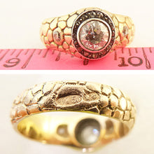 Antique Imperial Russian Genuine Signed Faberge Man's Ring Gold Diamonds (5512)