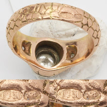 Antique Imperial Russian Genuine Signed Faberge Man's Ring Gold Diamonds (5512)