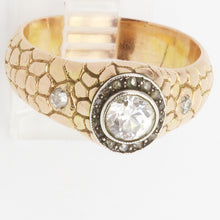 Antique Imperial Russian Genuine Signed Faberge Man's Ring Gold Diamonds (5512)