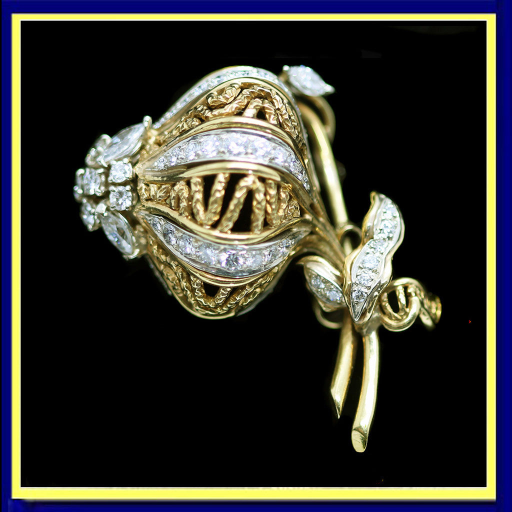 Vintage Tiffany & Co brooch pendant gold platinum diamonds