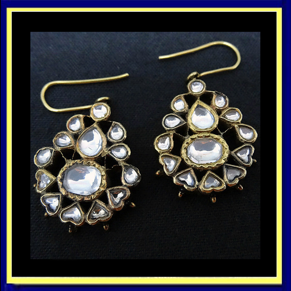 antique earrings white sapphires ear pendants silver gold