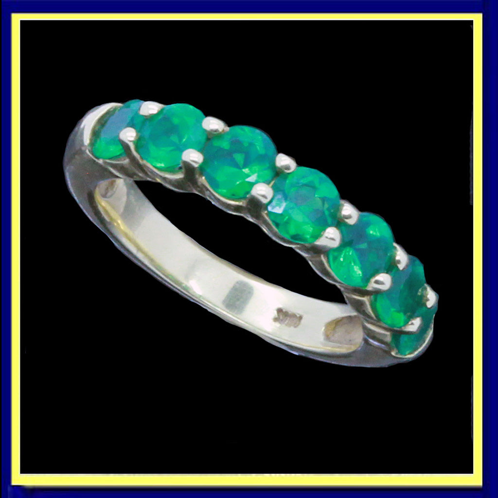 emerald ring wedding anniversary band gold