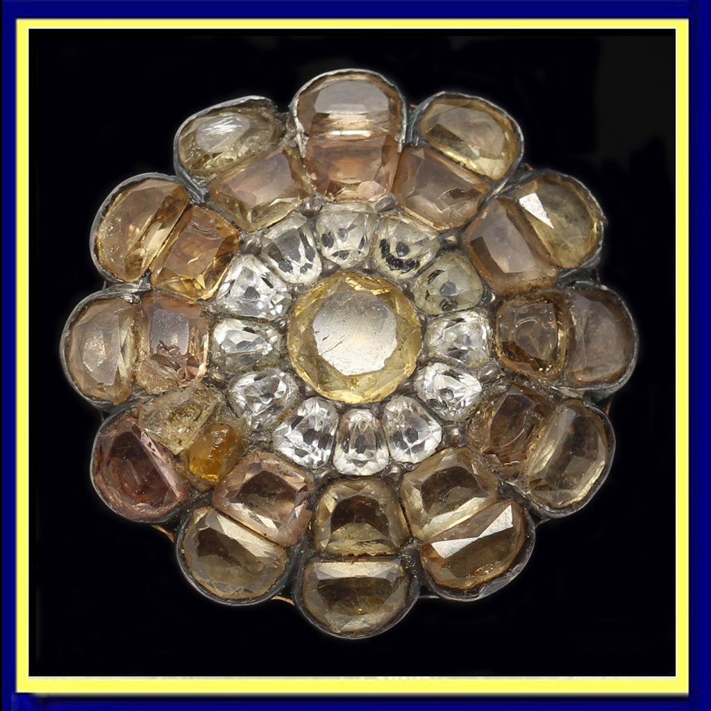 antique Georgian ring gold topaz rock crystal Iberian