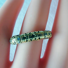 Mystery Alishan Ring 18k Gold Diamonds Square Wedding Band Gothic Unusual (5630)