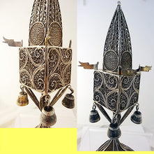 Antique Silver Filigree Judaica Spice Tower Besamim Havdalah (5539)