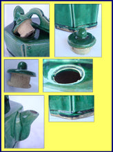 Antique 1700'S Chinese ceramic Water Pot Green glaze (4047)