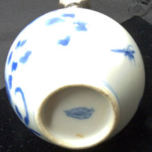 Antique Chinese blue white porcelain bottle vase w Dutch silver lid 19C (4048)
