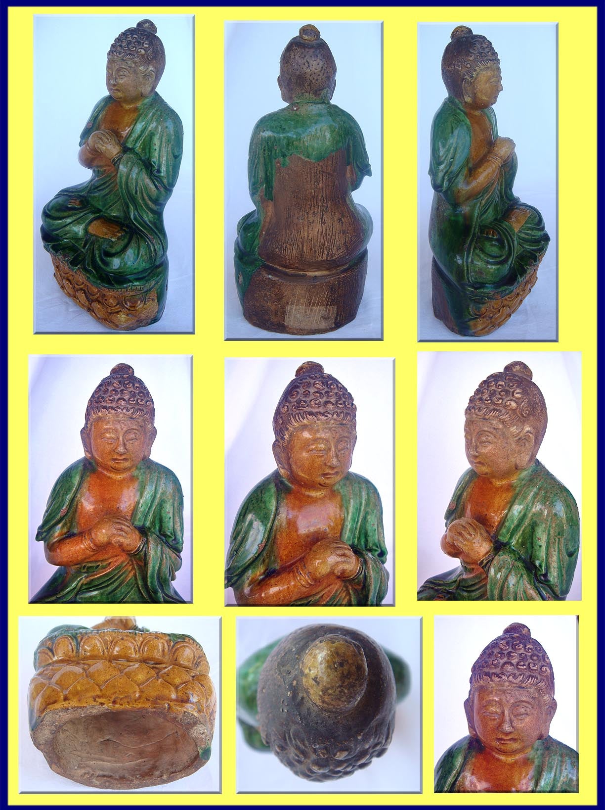 Antique Chinese Ming Dynasty Sculpture Ceramic Buddha (4302)