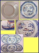 ANTIQUE CHINESE CERAMIC QIANLONG 18C PLATES - BLUE WHITE(4182)
