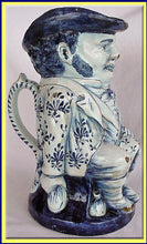 antique Dutch Delft blue white signed 1750 toby jug