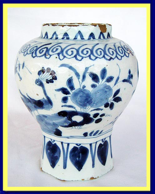 Antique 17Century Dutch Delft Vase HP  Ex Museum (4637)