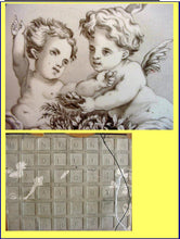 MINTON HP porcelain TILE W PR CHERUBS PUTTI FLOWERS 19C (2652)