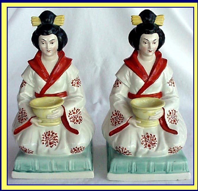 antique perfume lamp geisha figurine german