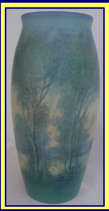 antique Rookwood Vellum vase Ed Diers Landscape