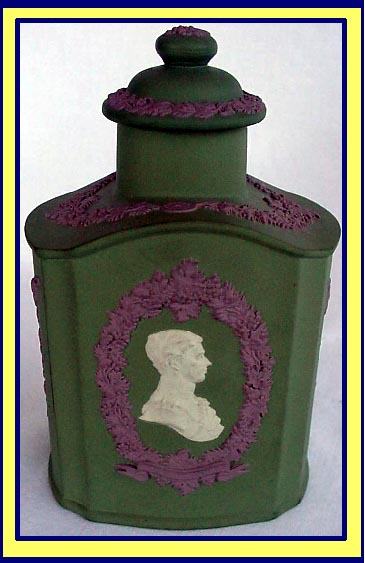Wedgwood ceramic 3 Color Jasper Tea Caddy Royal Wedding Charles Princess Di (2083)