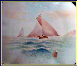 antique Royal Worcester seascape plate Raymond Rushton