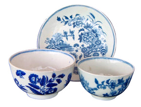 antique Georgian Worcester Dr Wall porcelain tea bowl saucer