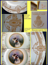 Antique Royal Worcester Plate Painting Dog Gilding Signed Stanley (3781)