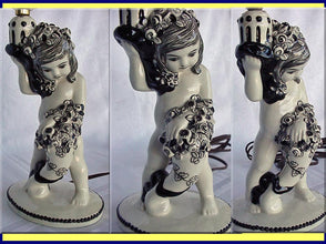 Wiener Kunstkeramische Werkstatte Figural Lamp Cherub ceramic (3408)