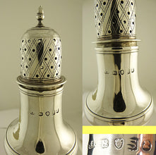 Antique Georgian Sterling Silver Caster w Acorn C1813 Stephen Adams Jr  (5521)