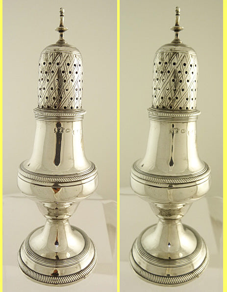 antique Georgian sterling silver sugar caster Peter Ann Bateman